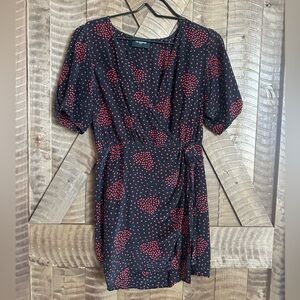 Pre-lovey The Kooples Heart Printed Wrap Mini Dress